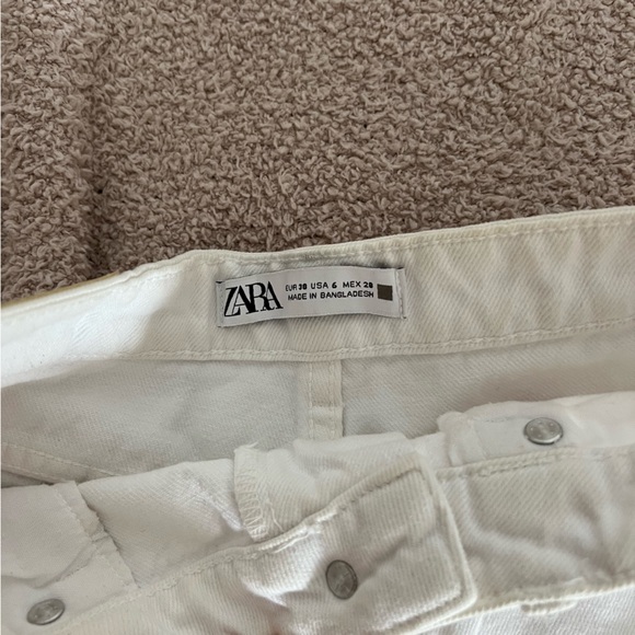 Zara white cut off high waisted denim shorts 6 - Picture 8 of 9